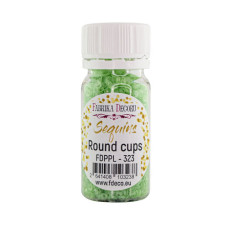 Паєтки Round cups - 323, 20 гр, 30 мл, салатовий, Фабрика Декору