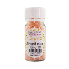Пайетки Round cups - 329, 20 гр, 30 мл, персиковый, Фабрика Декора