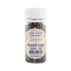 Паєтки Round cups - 330, 20 гр, 30 мл, коричневий, металік, Фабрика Декору