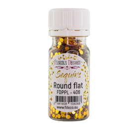 Паєтки Round flat - 406, 20 гр, 30 мл, золотий, Фабрика Декору