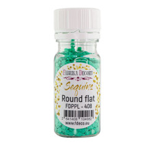 Паєтки Round flat - 408, 20 гр, 30 мл, аквамарин, Фабрика Декору