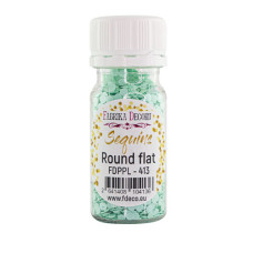 Паєтки Round flat - 413, 20 гр, 30 мл, м'ятний, Фабрика Декору