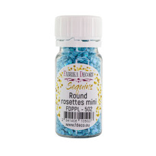 Паєтки Round rosettes mini - 502, 20 гр, 30 мл, блакитний, Фабрика Декору