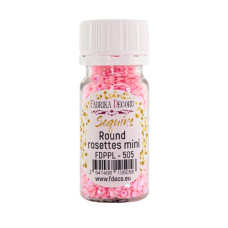 Паєтки Round rosettes mini - 505, 20 гр, 30 мл, рожевий, райдужний перламутр, Фабрика Декору