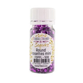Паєтки Round rosettes mini - 508, 20 гр, 30 мл, ліловий, металік, Фабрика Декору