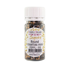 Паєтки Round rosettes mini - 510, 20 гр, 30 мл, коричневий, металік, Фабрика Декору