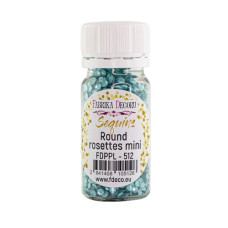 Паєтки Round rosettes mini - 512, 20 гр, 30 мл, блакитний, металік, Фабрика Декору