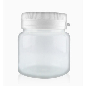 Баночка 50мл напівпрозора, з кришкою з білого пластику, Фабрика Декору