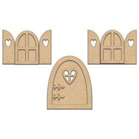 Набір декоративних елементів # 221, Вікна зі ставнями, 27х10 см, 3 мм, Фабрика Декору