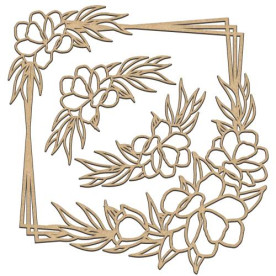 Набор декоративных элементов #239, Цветочный орнамент, 30х30 см, 3 мм, Фабрика Декора