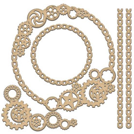 Набор декоративных элементов #243, Цепной механизм, 30х30 см, 3 мм, Фабрика Декора