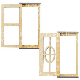 3D Заготівля Двері 1, Двері 2, фігурки для оформлення лялькового будиночка # 278, Фабрика Декору