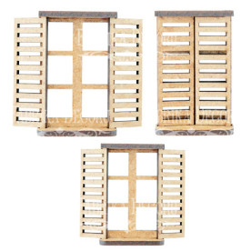 3D Заготівля 3 віконце, фігурки для оформлення лялькового будиночка # 280, Фабрика Декору