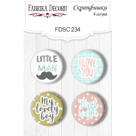 Скрапфишки набор 4шт Scandi Baby Boy EN #234, Фабрика Декора