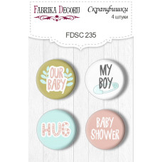 Скрапфішкі набір 4шт Scandi Baby Boy 2 EN #235, Фабрика Декору