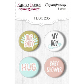 Скрапфішкі набір 4шт Scandi Baby Boy 2 EN #235, Фабрика Декору