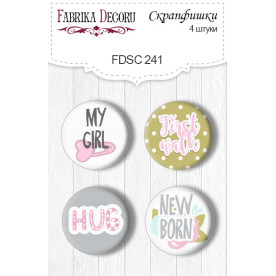 Скрапфішкі набір 4шт Scandi Baby Girl 2 EN #241, Фабрика Декору