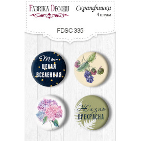 Скрапфішкі набір 4шт Night garden RU #335, Фабрика Декору