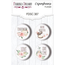 Скрапфишки набор 4шт Tenderness and love EN #387, Фабрика Декора