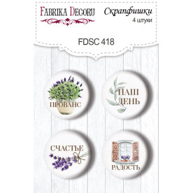 Скрапфішкі набір 4шт Journey to Provence RU #418, Фабрика Декору