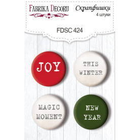 Скрапфишки набор, Winter wonders #424, 4шт, Фабрика Декорa