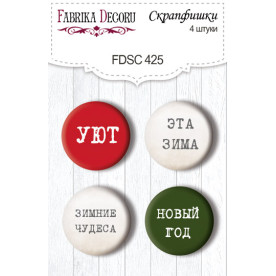 Скрапфишки набор, Зима, Winter wonders, 4шт #425, Фабрика Декора