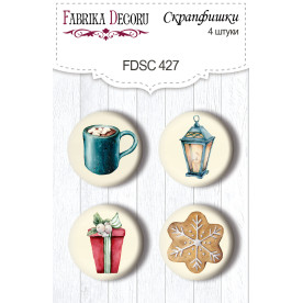 Скрапфішки набір, Cozy Winter, Our warm Christmas # 427, 4 шт, Фабрика Декору