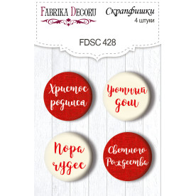 Скрапфішки набір, Різдво, Our warm Christmas # 428, 4 шт, Фабрика Декору