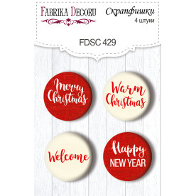 Скрапфишки набор, Merry Christmas, Our warm Christmas #429, 4шт, Фабрика Декора