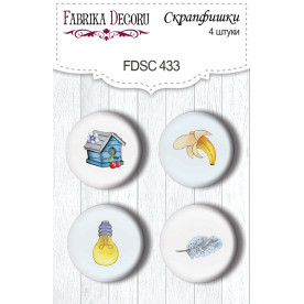 Скрапфишки набор, Birdhouse, Cutie sparrow boy #433, 4шт, Фабрика Декора