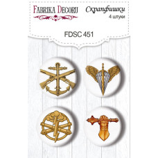 Скрапфішки набір, 4 шт, Military style # 451, Фабрика Декору