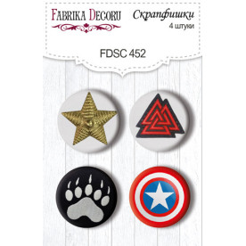 Скрапфишки набор, 4шт, Military style #452, Фабрика Декора