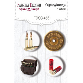 Скрапфішки набір, 4 шт, Military style # 453, Фабрика Декору