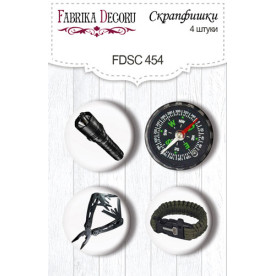Скрапфішки набір, 4 шт, Military style # 454, Фабрика Декору
