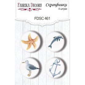 Скрапфішки набір, 4 шт, Memories of the sea # 461, Фабрика Декору