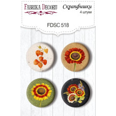Скрапфішки набір, 4 шт, Autumn botanical diary, бежевий, # 518, Фабрика Декору