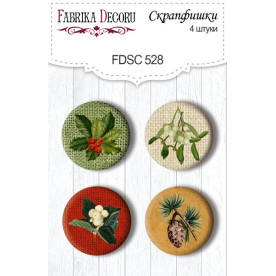 Скрапфішки набір 4 шт, Winter botanical diary, # 528, Фабрика Декору