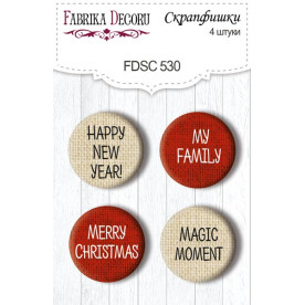 Скрапфишки набор 4 шт, Winter botanical diary, #530, Фабрика Декора