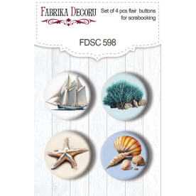Скрапфішки набір 4шт Sea of dreams #598, Фабрика Декору