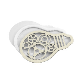 Заготівля для шейкера Лампочка з шестернями, 7.7х11.5 см, колір молочний, Фабрика Декору