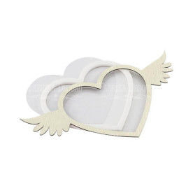 Заготовка для шейкера Сердце с крыльями 18.7x10 см, цвет молочный, Фабрика Декору