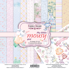 Набір скраппаперу My little mousy girl, 30,5x30,5см, 10 арк., Фабрика Декору