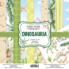 Набір скраппаперу, Dinosauria 30,5x30,5 см, 200 г/м, 10 листів, Фабрика Декору