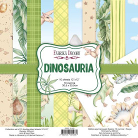 Набор скрапбумаги, Dinosauria 30,5x30,5 см, 200 г/м, 10 листов, Фабрика Декора