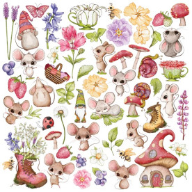 Аркуш з картинками для вирізання, Happy mouse day, 30,5х30,5 см, Фабрика Декору