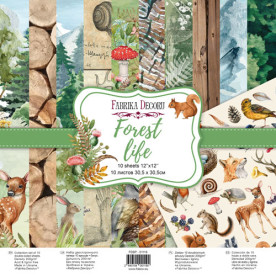 Набір двостороннього паперу для скрапбукінгу Forest life 30,5x30,5 см 10 аркушів, Фабрика Декору