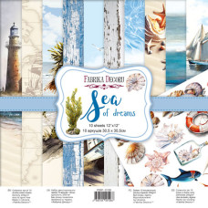 Набор двусторонней скрапбумаги Sea of dreams 30,5x30,5см, 10 листов, Фабрика Декора