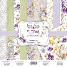 Набір скраппаперу Floral sentiments 30,5Х30,5 см, Фабрика Декору