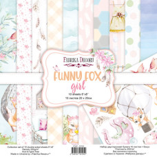 Набор скрапбумаги, Funny fox girl 20x20 см, 200 г/м, 10 листов, Фабрика Декора