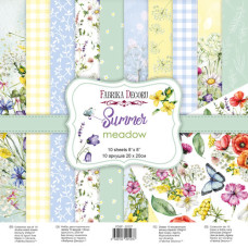 Набор двусторонней скрапбумаги Summer Meadow 20x20см, 10 листов, Фабрика Декора